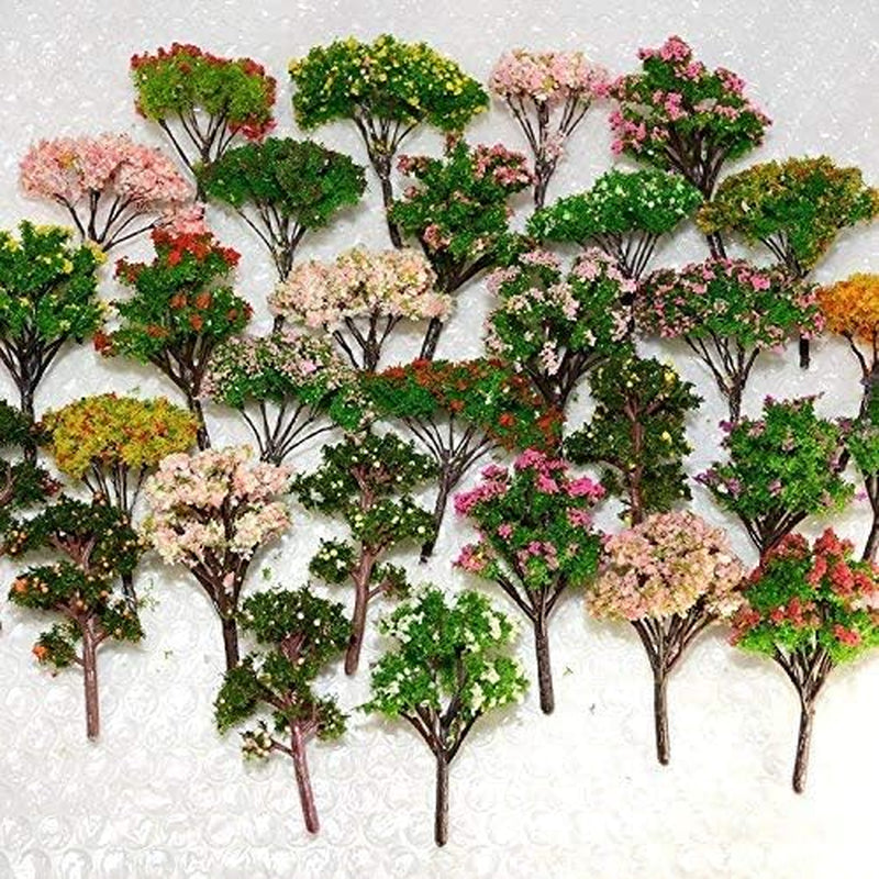 Transform Your Model Landscapes with 32 Colorful Assorted Trees – Perfect for Train Scenery and Architectural Displays!