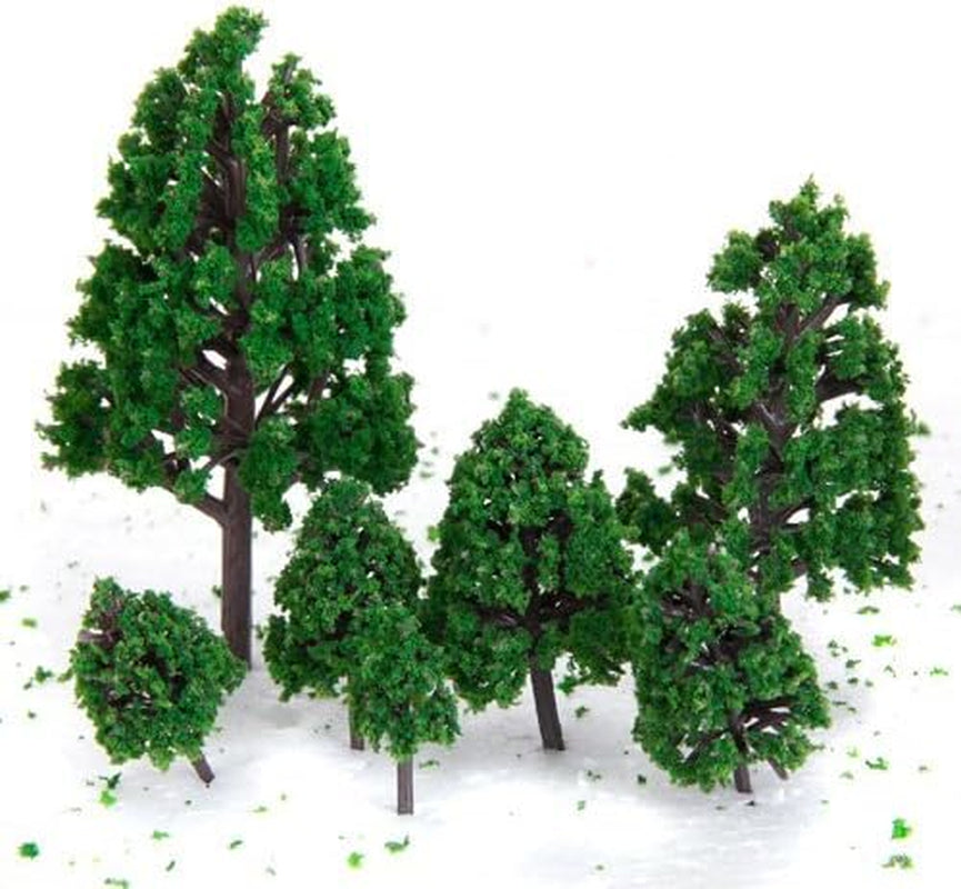 Mixed Model Trees Set, 29 Pieces, 1.5-6 Inches (4-16 Cm), HO Scale Bushes for Dioramas and Model Train Scenery, Plastic Trees without Bases