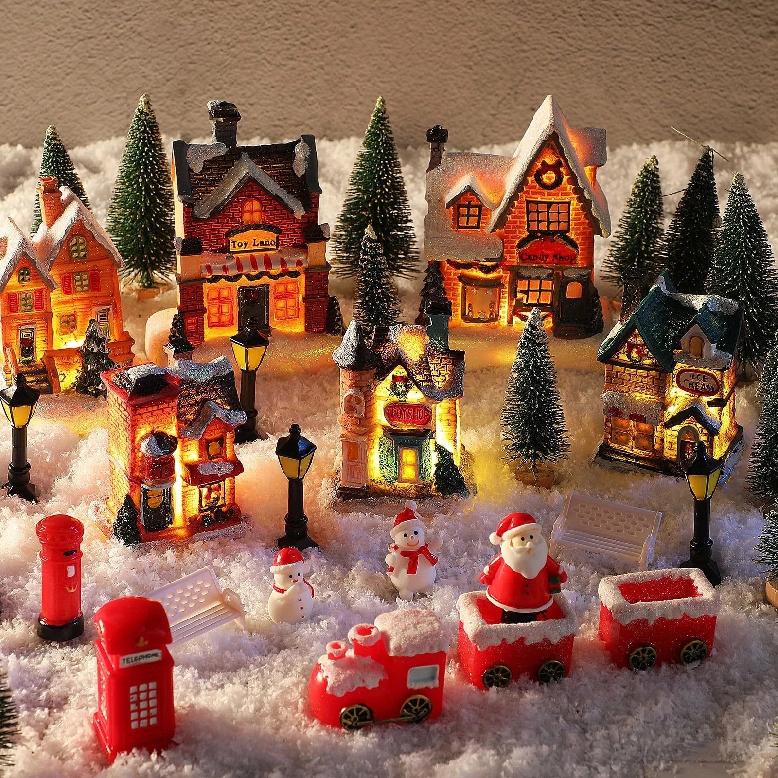 36-Piece LED Christmas Village Set with Holiday Houses