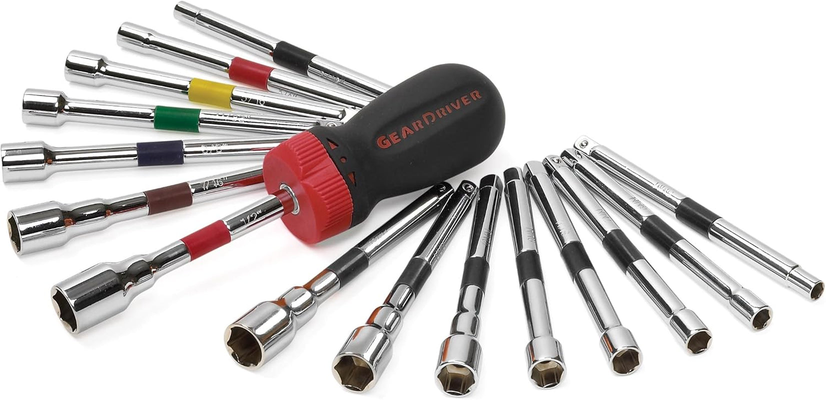 16-Piece Ratcheting Nut Driver Set - SAE & Metric - Model 8916D