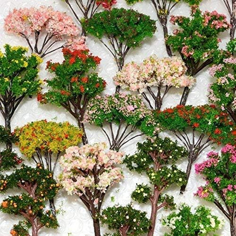 Transform Your Model Landscapes with 32 Colorful Assorted Trees – Perfect for Train Scenery and Architectural Displays!