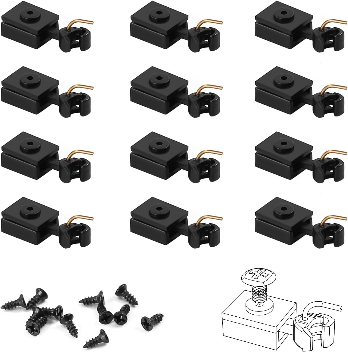 6 Pairs of N Scale 1:160 E-Z Mate Magnetic Knuckle Couplers with Box Lid Pocket Cover and Screws for Freight Car Trains