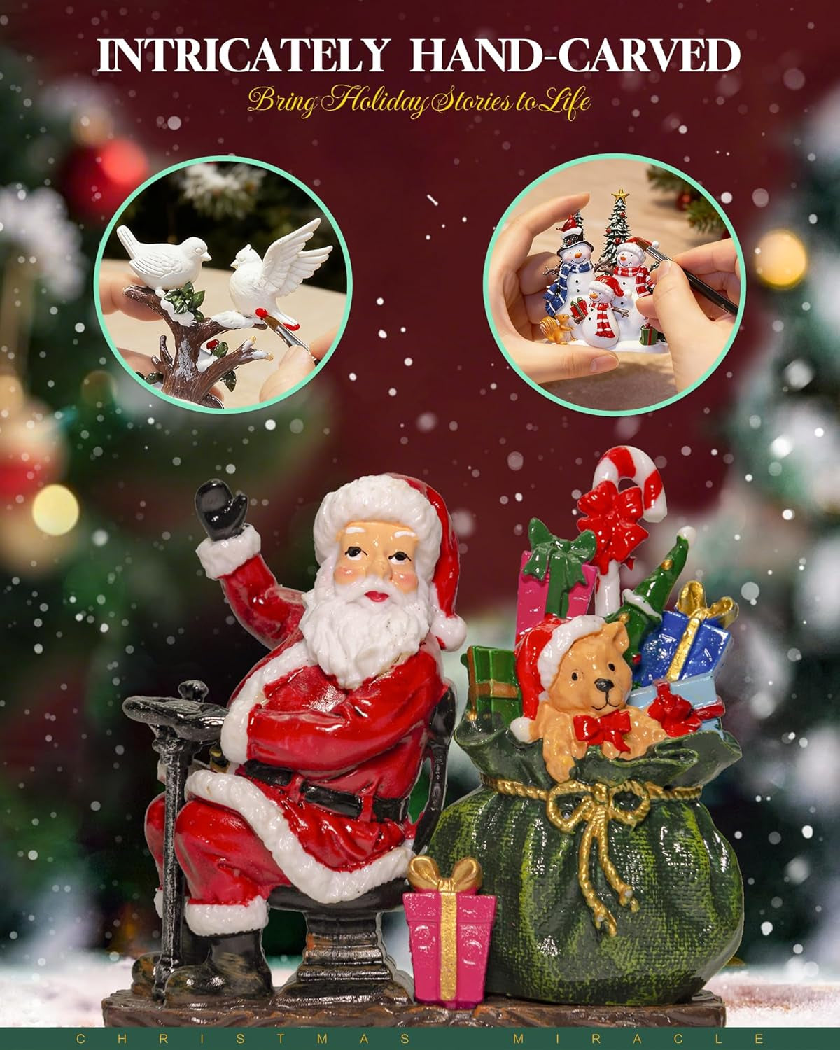 Electric Christmas Snow Globe Lantern with Music & Timer