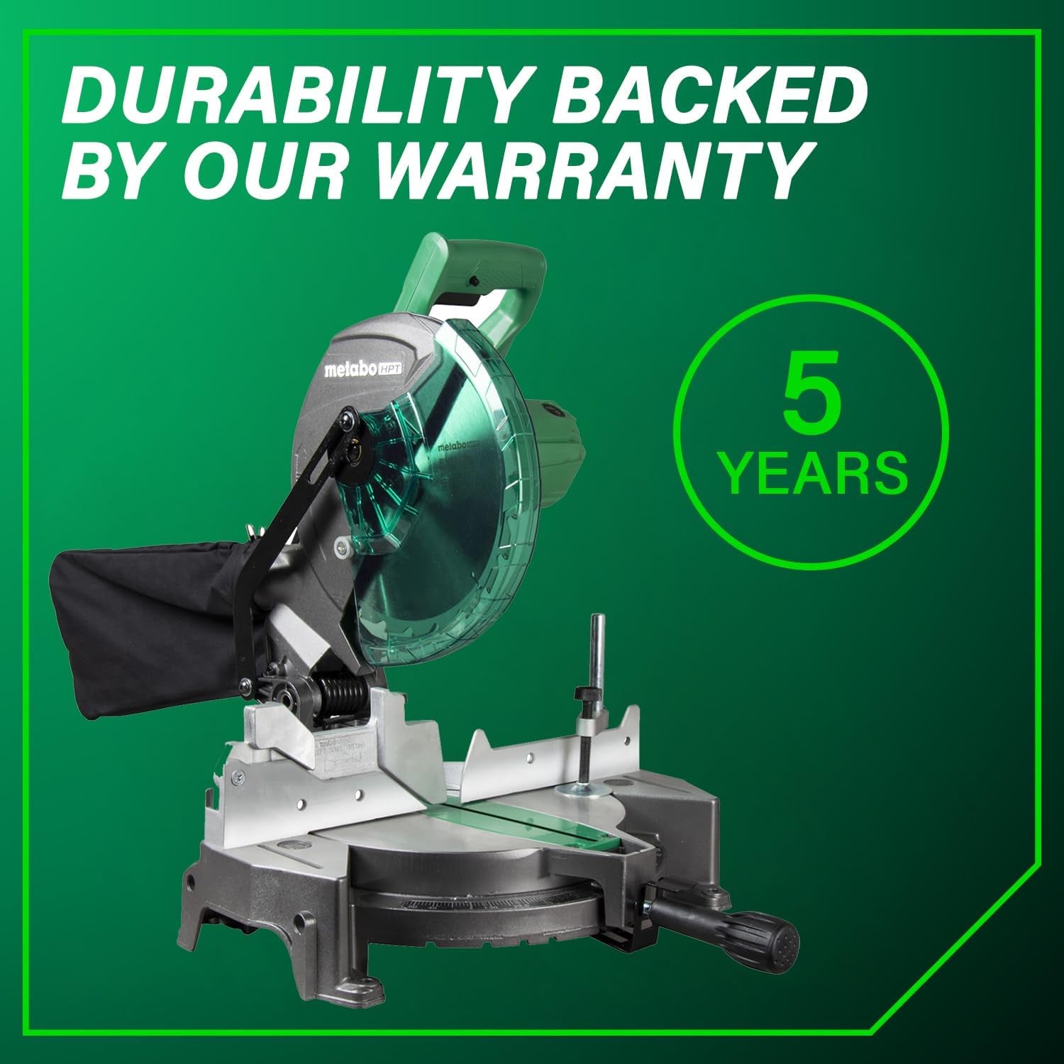 10-Inch Compound Miter Saw with 15-Amp Motor, Precision Miter Angles, Single Bevel 0-45°, 24T TCT Blade, Positive Stops, Lightweight Design, Model C10FCGS