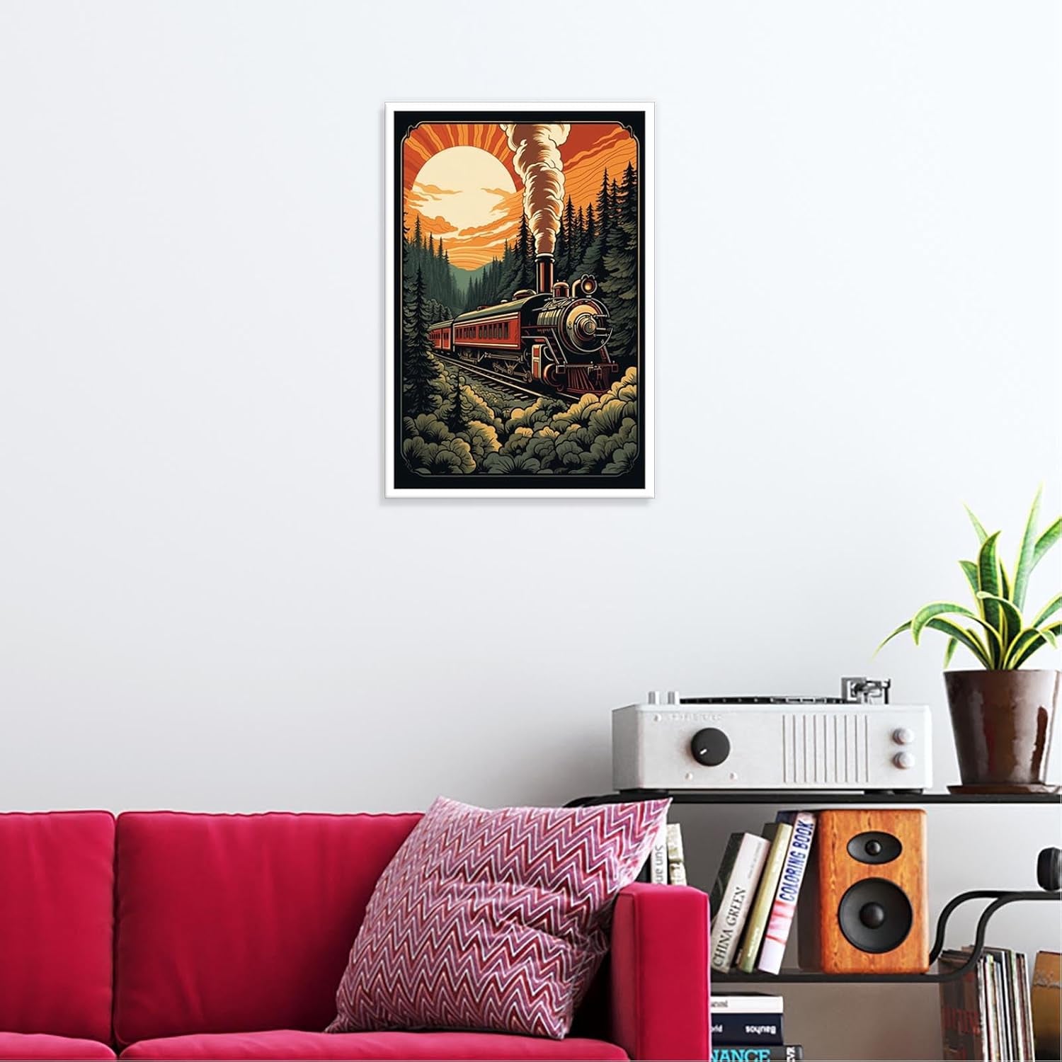 Generic Vintage Steam Train Posters Canvas Wall Art Retro Nostalgic 90S Old Train Prints Painting for Living Room Dorm Bedroom Apartment Wall Decor 12X16 in Unframed