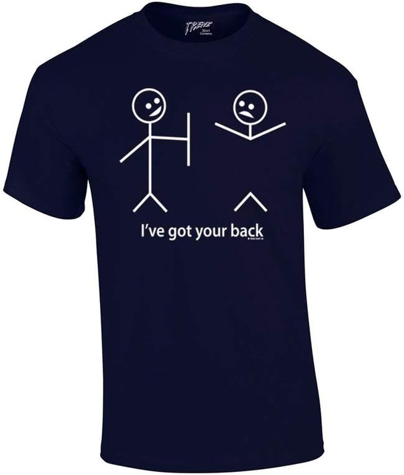 Humorous Short Sleeve T-Shirt Featuring Stick Figures and Witty Phrases