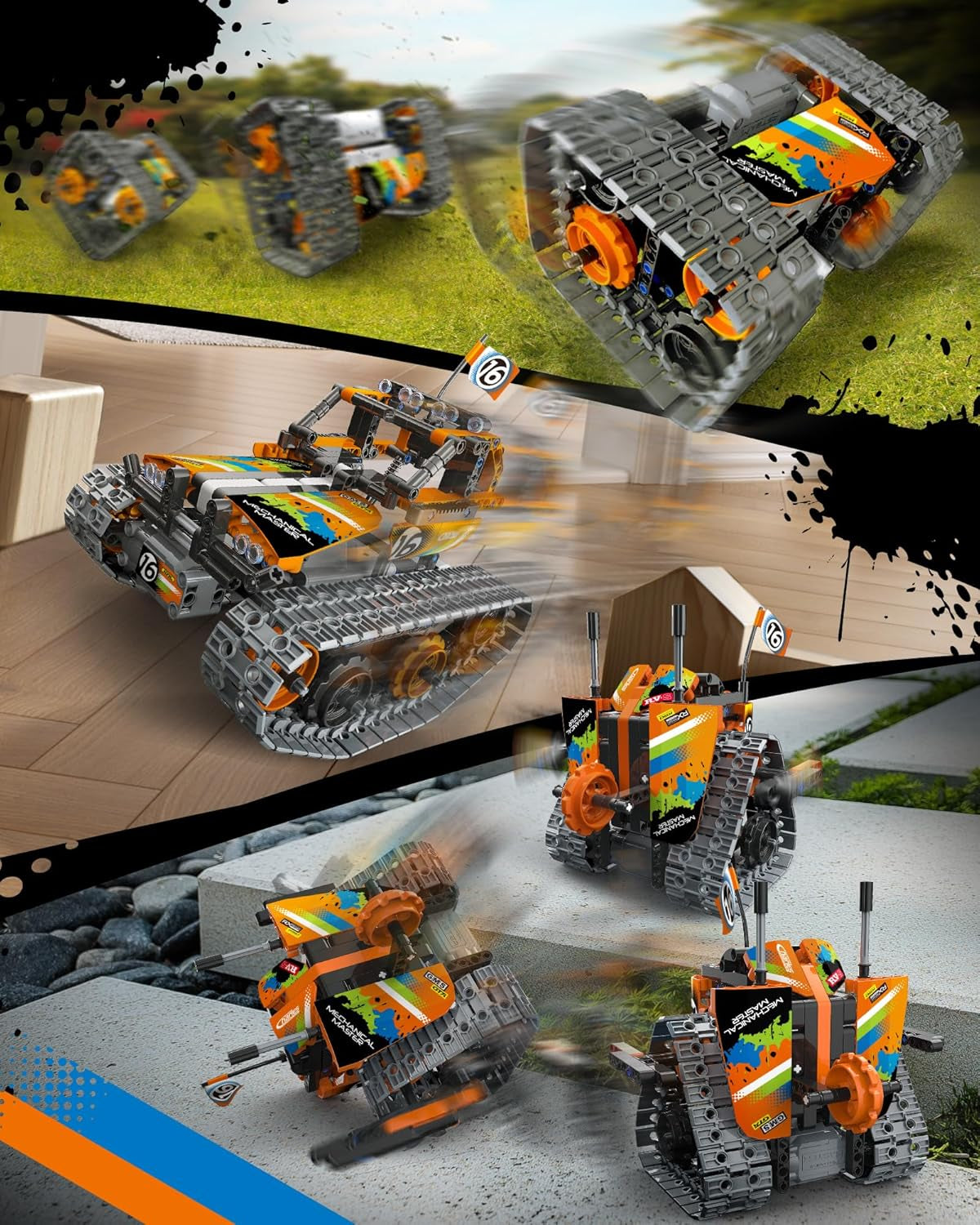 5-in-1 STEM Remote Control Building Kit - 392-Piece Erector Set for Ages 8-12, Educational DIY Projects for Building Tanks, Robots, and Vehicles - Ideal Gift for Boys and Girls Ages 6-11