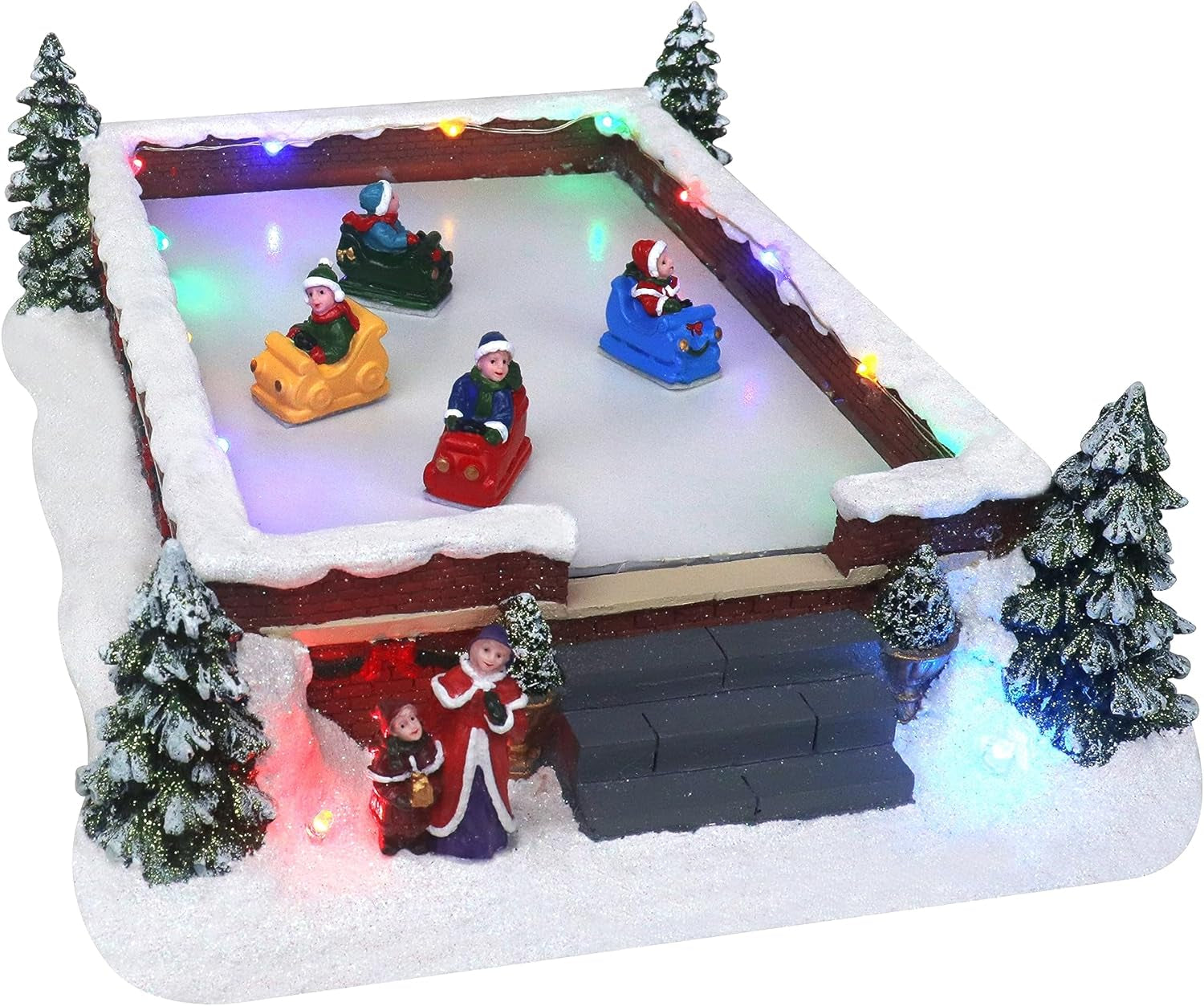 Animated Christmas Village Bumper Cars - Illuminated Carnival Display with Musical Features and Moving Vehicles - Perfect for Indoor Holiday Decor and Festive Exhibits