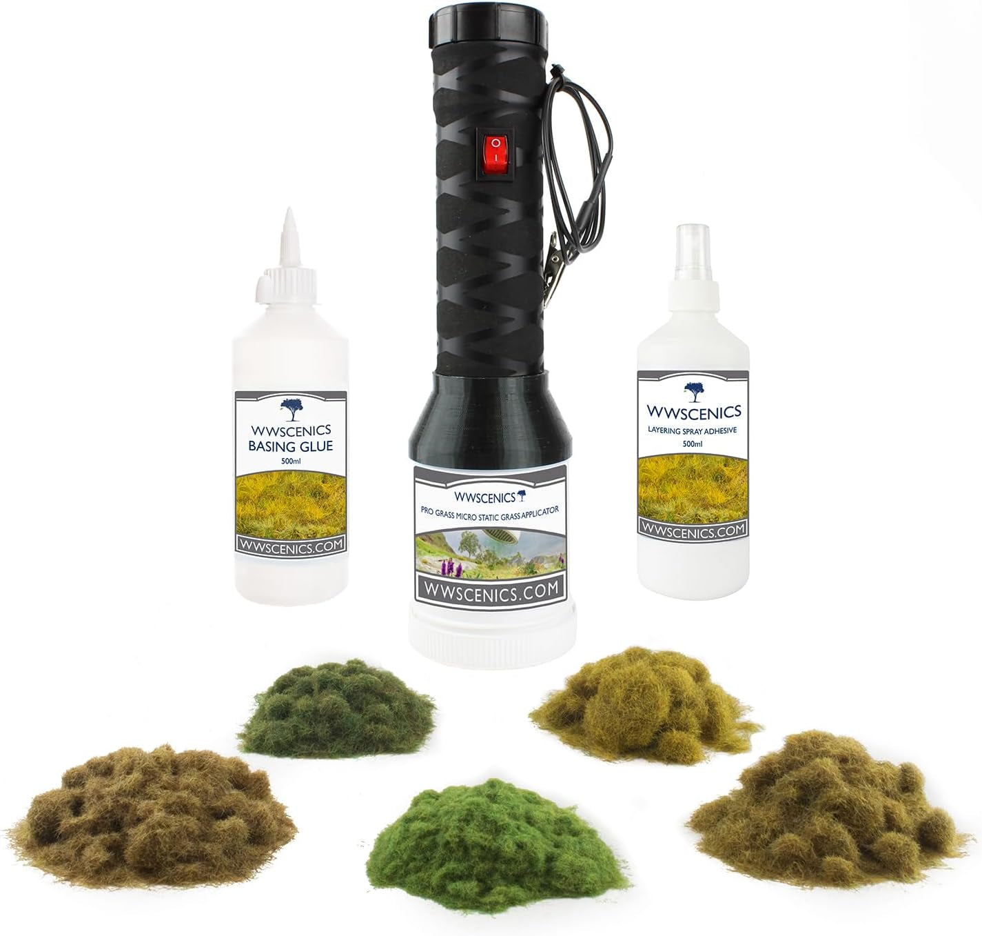 War World Scenics Professional Micro Static Grass Applicator and Scenery Kit for Model Railways and Dioramas