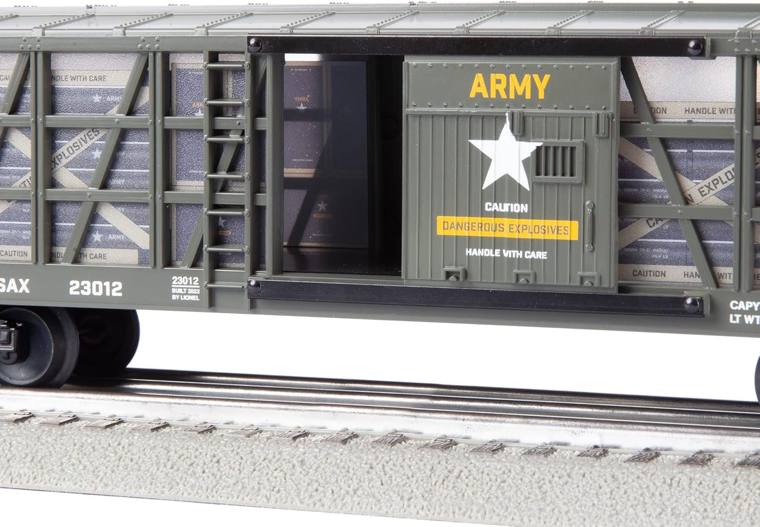 Lionel O Gauge Bluetooth 5.0 Army Freight Electric Train Set with Remote Control