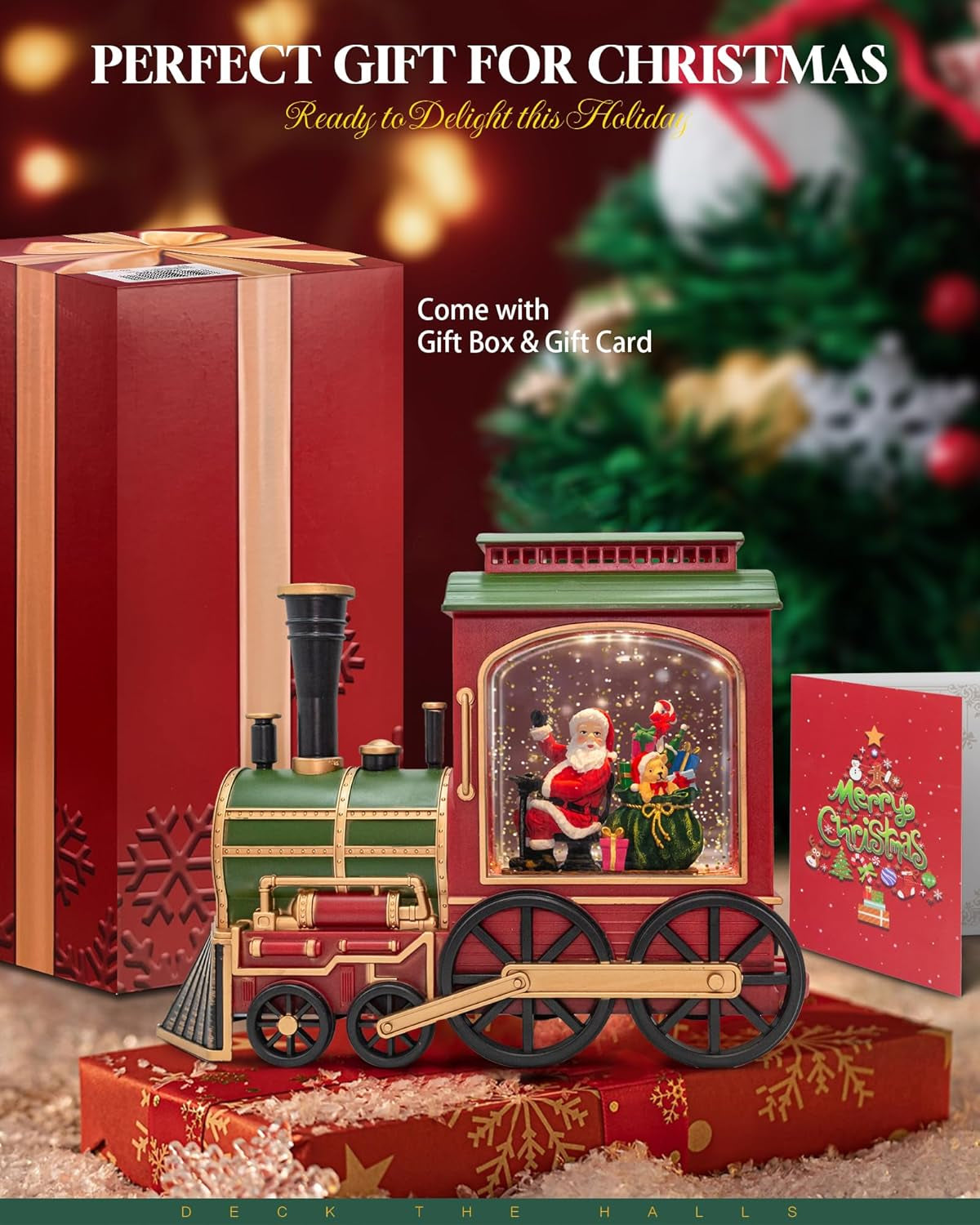 Electric Christmas Snow Globe Lantern with Music & Timer