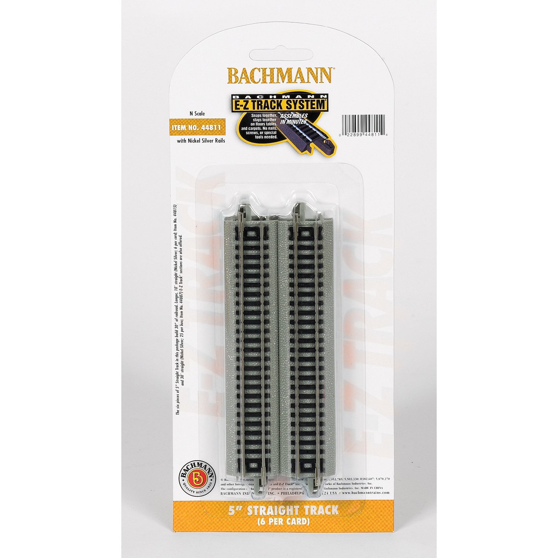 N Scale 5" Straight Track - 6 Pack