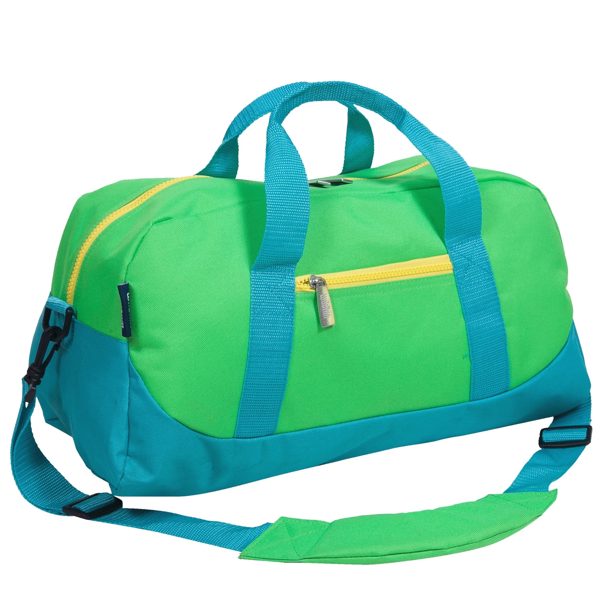 Kids Overnighter Duffel Bag for Boys & Girls, Features Two Carrying Handles and Removable Padded Shoulder Strap, BPA & Phthalate Free (Monster Green)