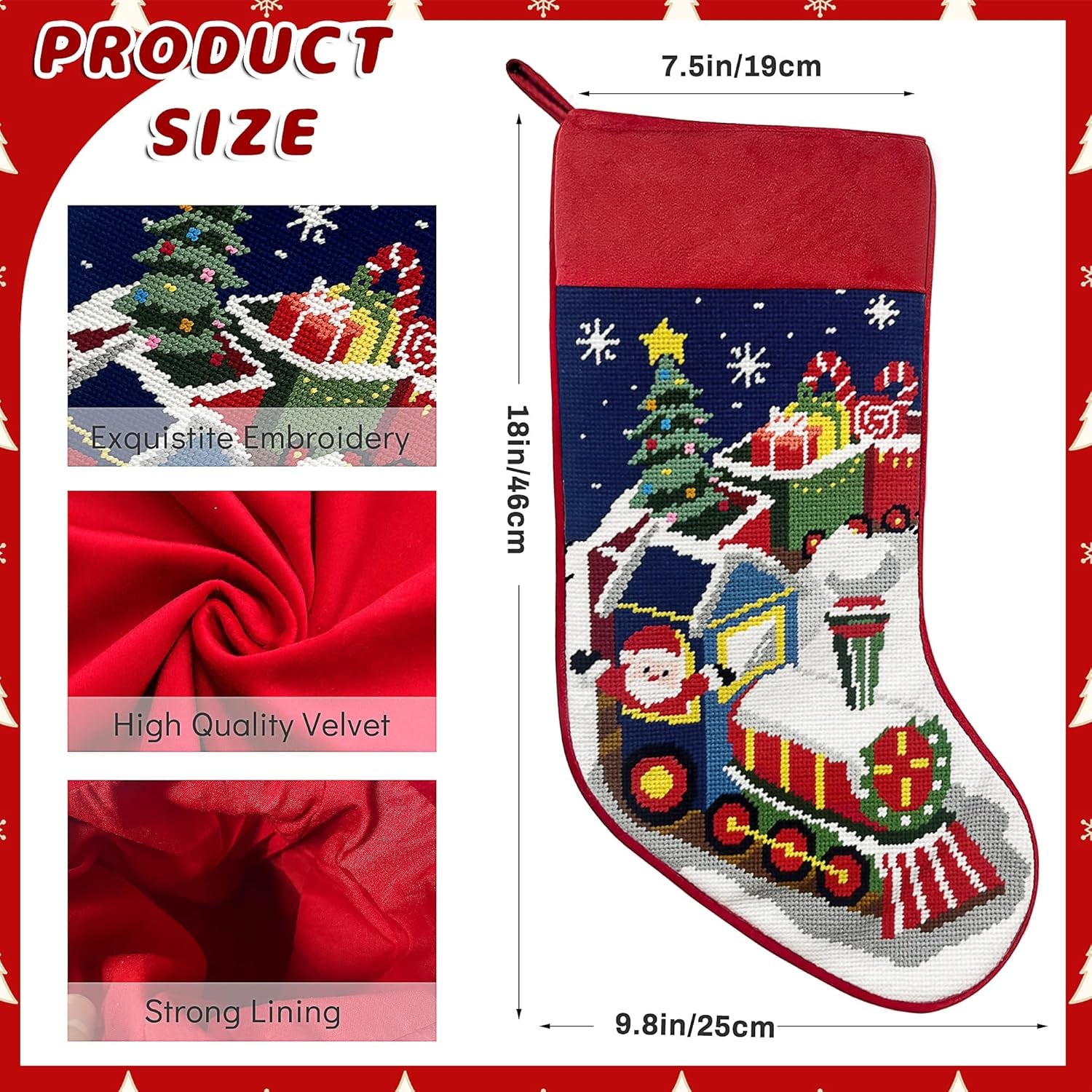 Personalized Vintage Needlepoint Christmas Stocking