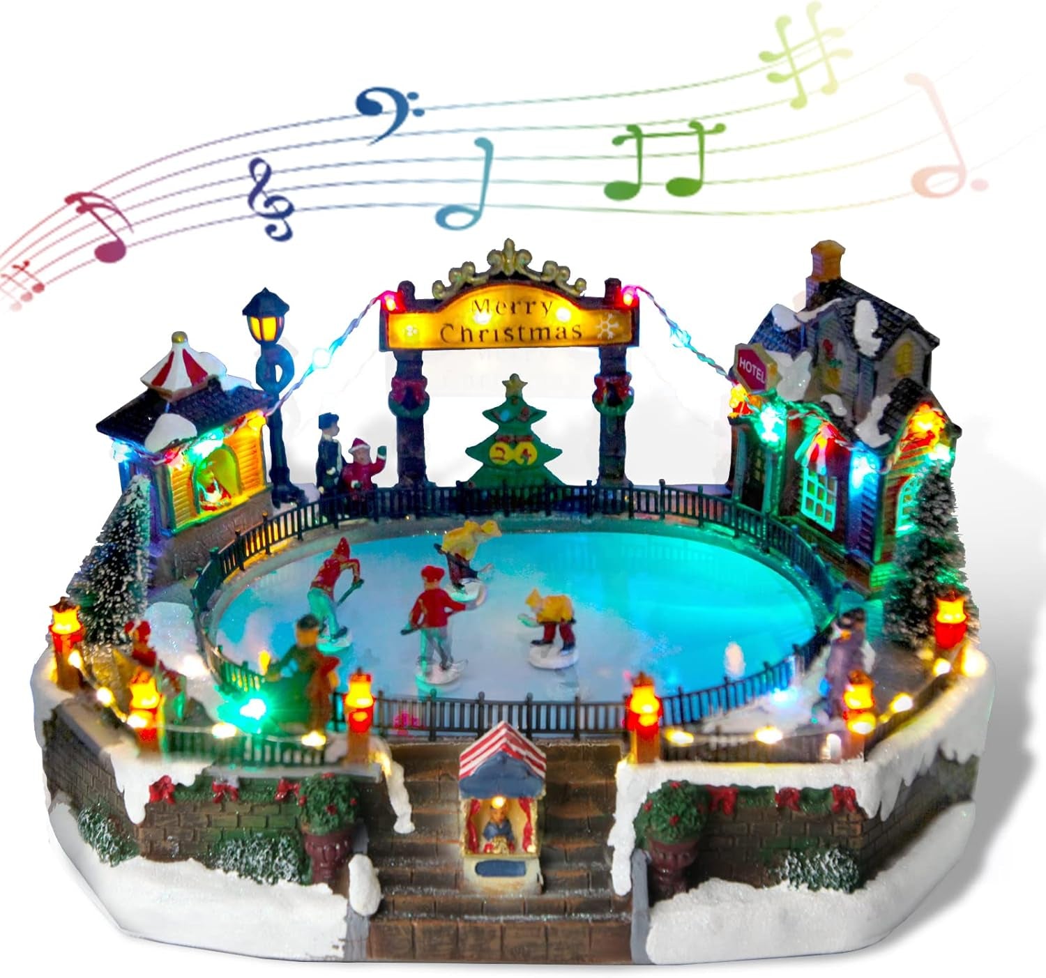 Christmas Village Snow Globe with Train and Snowman