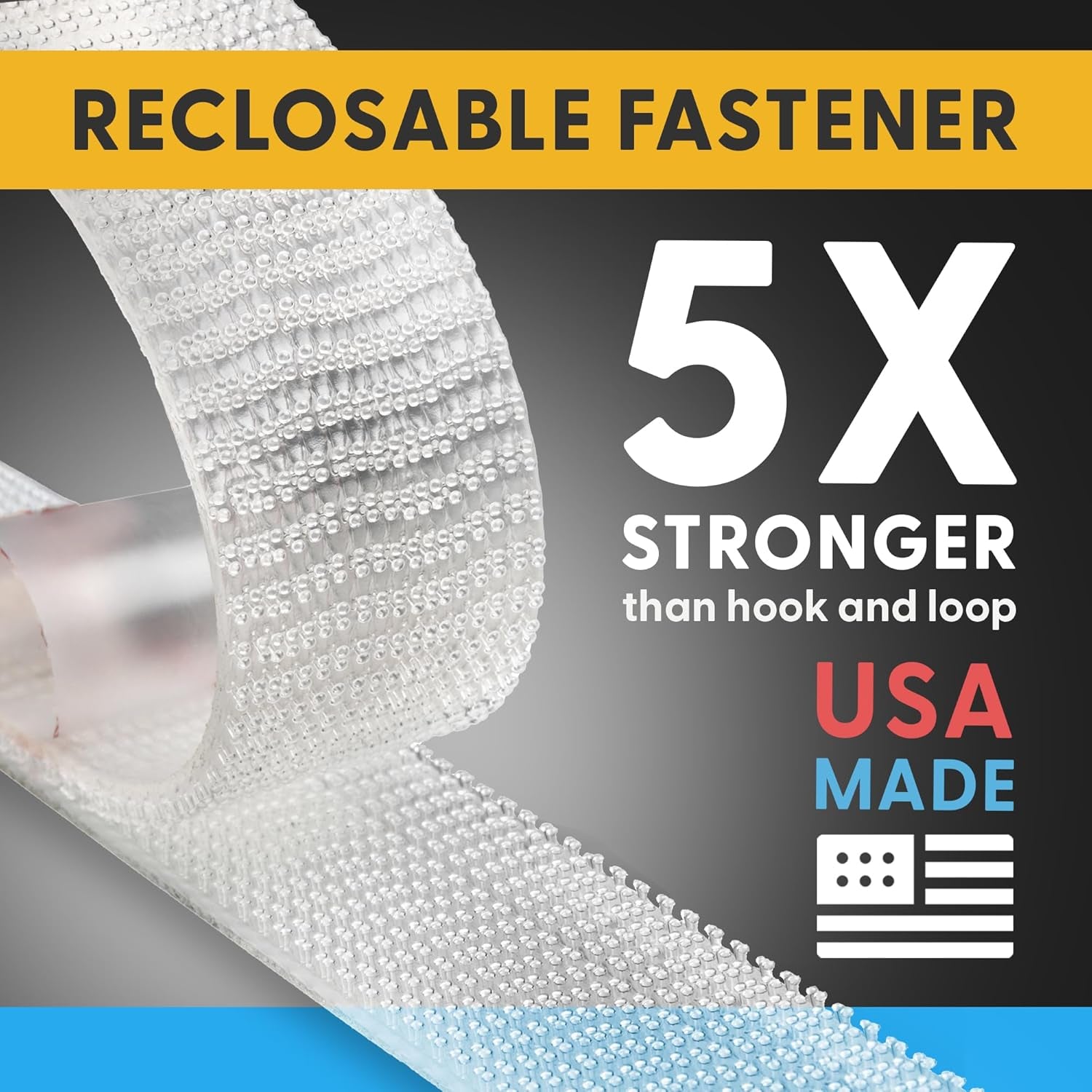 Industrial-Grade 10FT Adhesive Mounting Tape - 10 Pack - Clear Indoor/Outdoor Self-Mating Reclosable Fastener Compatible with 3M SJ3550/SJ3560 Dual Lock