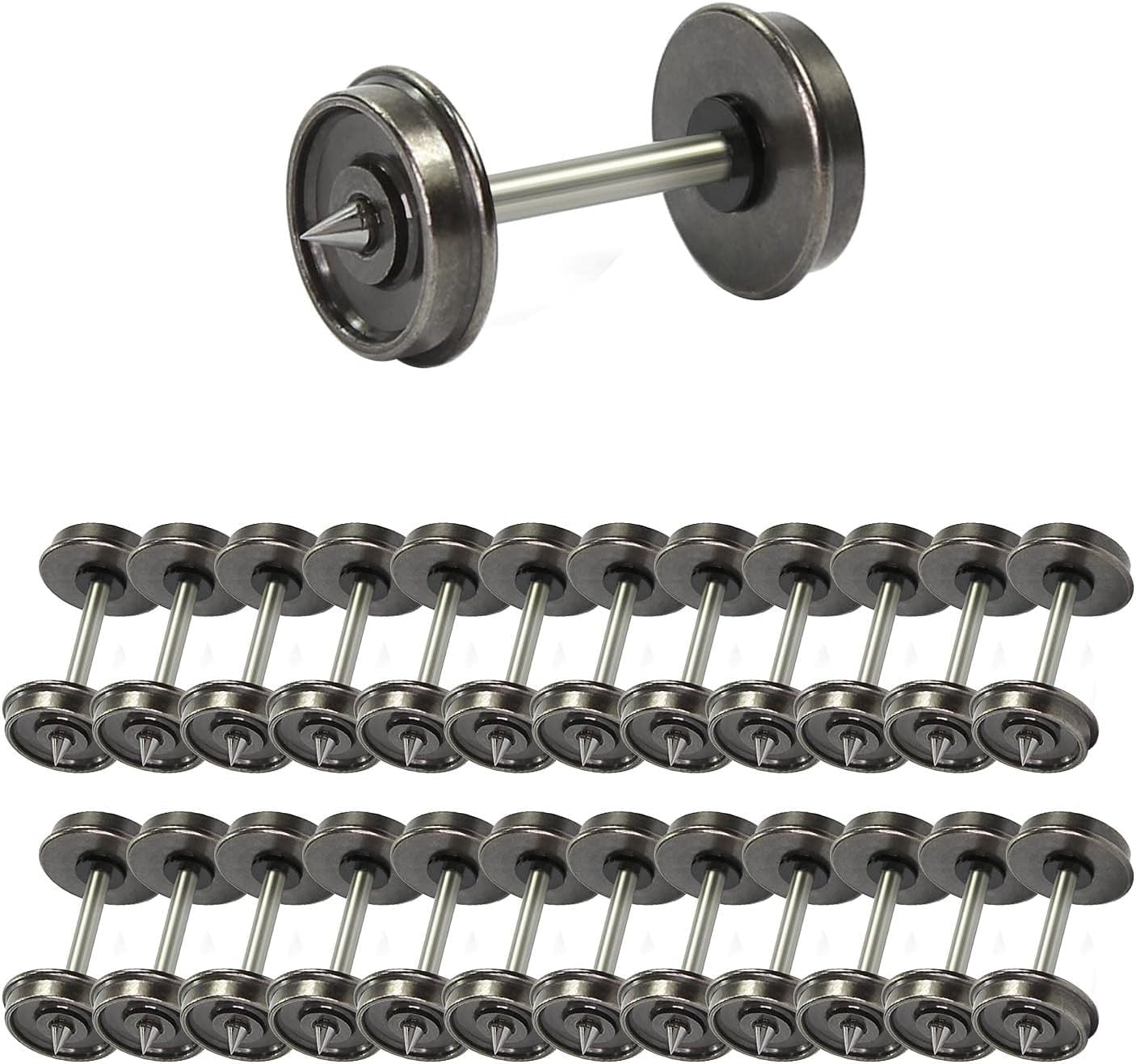24-Piece HO Scale 36-Inch Metal Wheelsets (1:87) with Metal DC Wheels and Axles - Model C8721