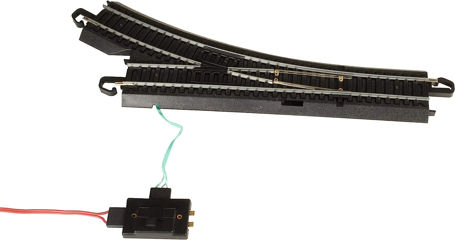 Bachmann Trains Snap-Fit E-Z Track Remote Right Turnout - Steel Alloy Rail with Black Roadbed - HO Scale (1/Card)