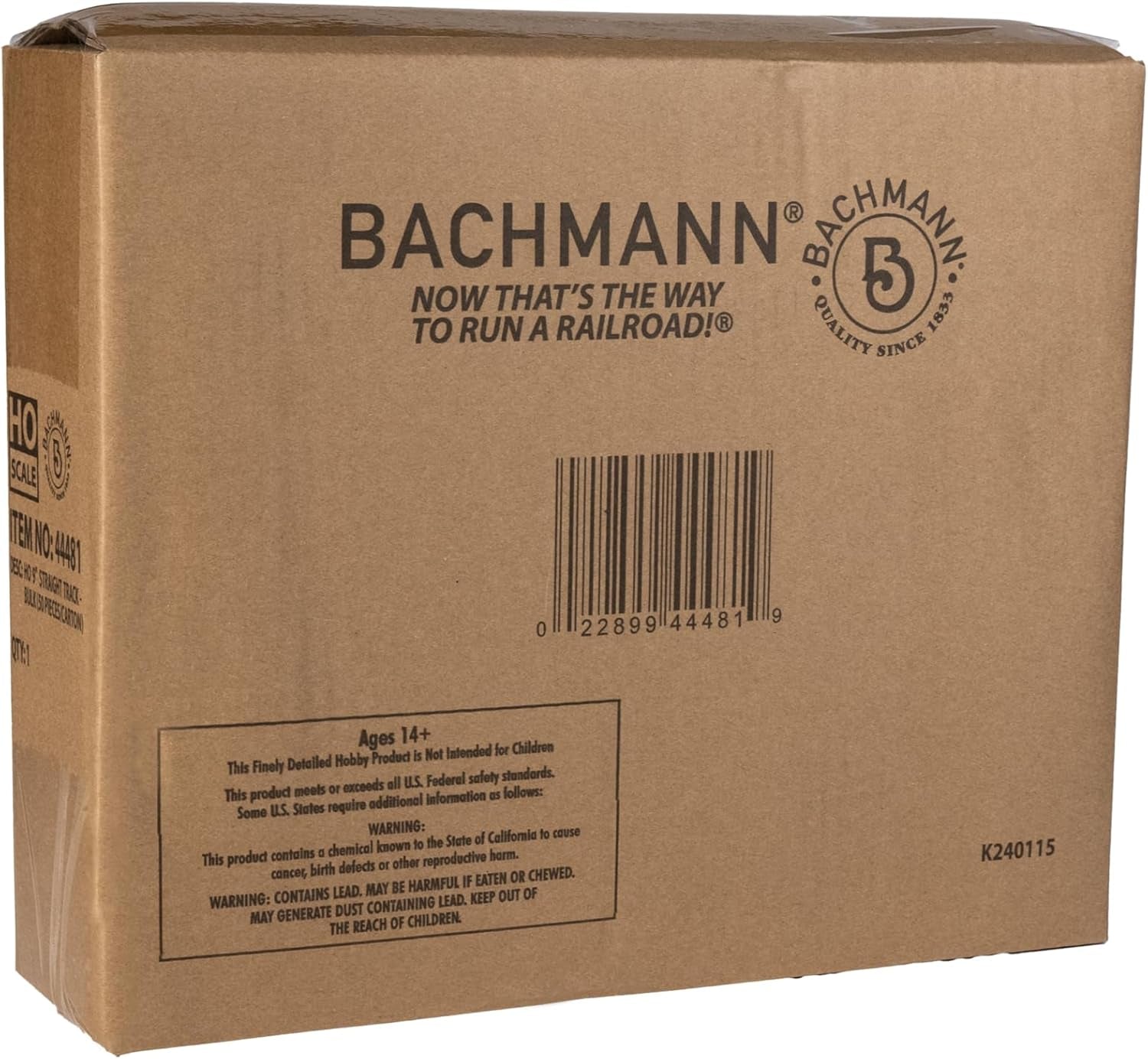 Bachmann Trains Snap-Fit E-Z Track 9-Inch Straight Track - Bulk Pack of 50 - Steel Alloy Rail with Black Roadbed - HO Scale