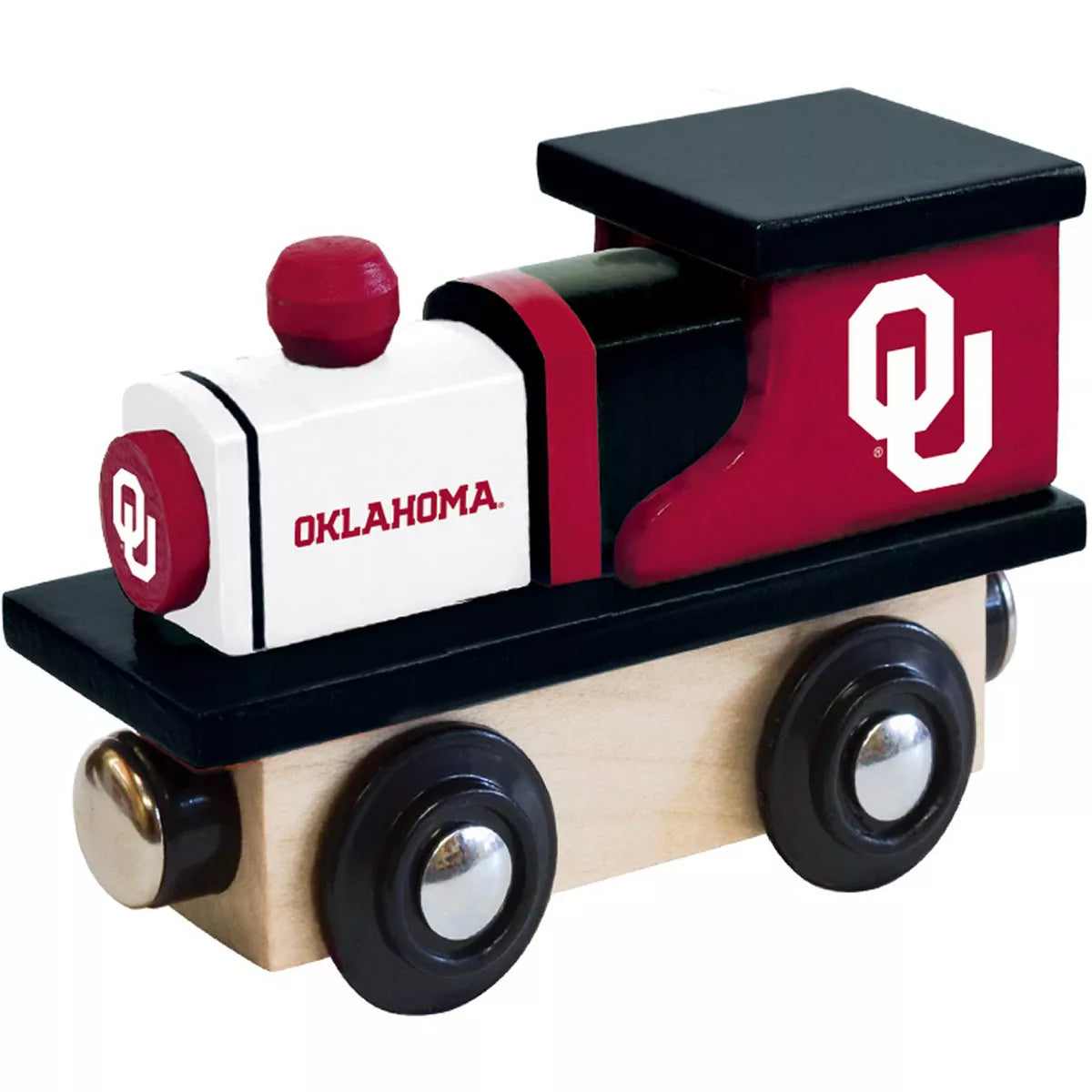 Masterpieces Officially Licensed NCAA Oklahoma Sooners Wooden Toy Train Engine for Kids