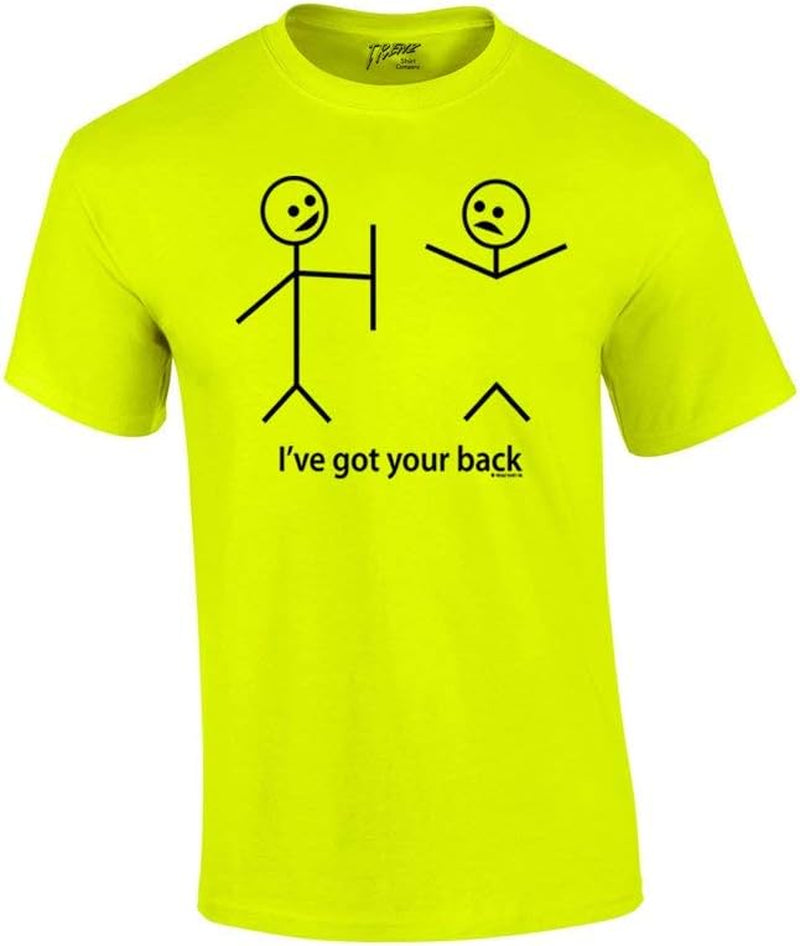 Humorous Short Sleeve T-Shirt Featuring Stick Figures and Witty Phrases
