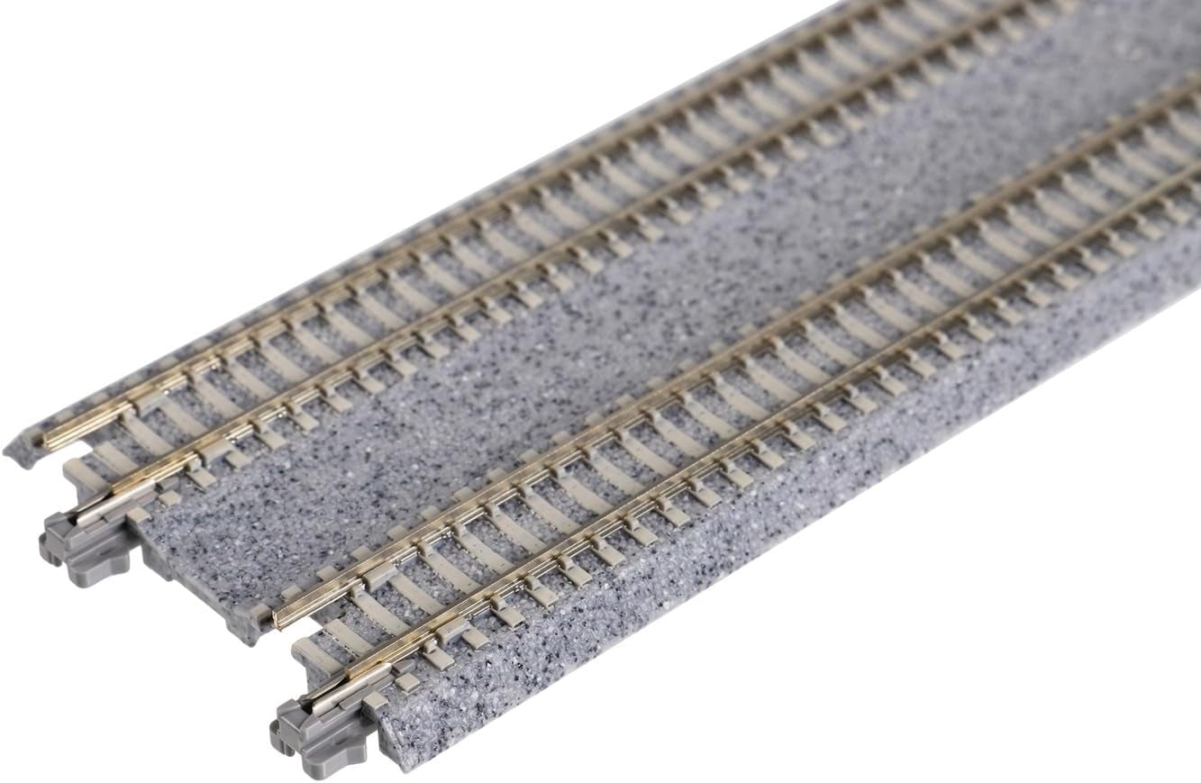 Kato USA, Inc. N Scale 9-3/4" Double Track Straight with Concrete Ties (2) - Model KAT20004