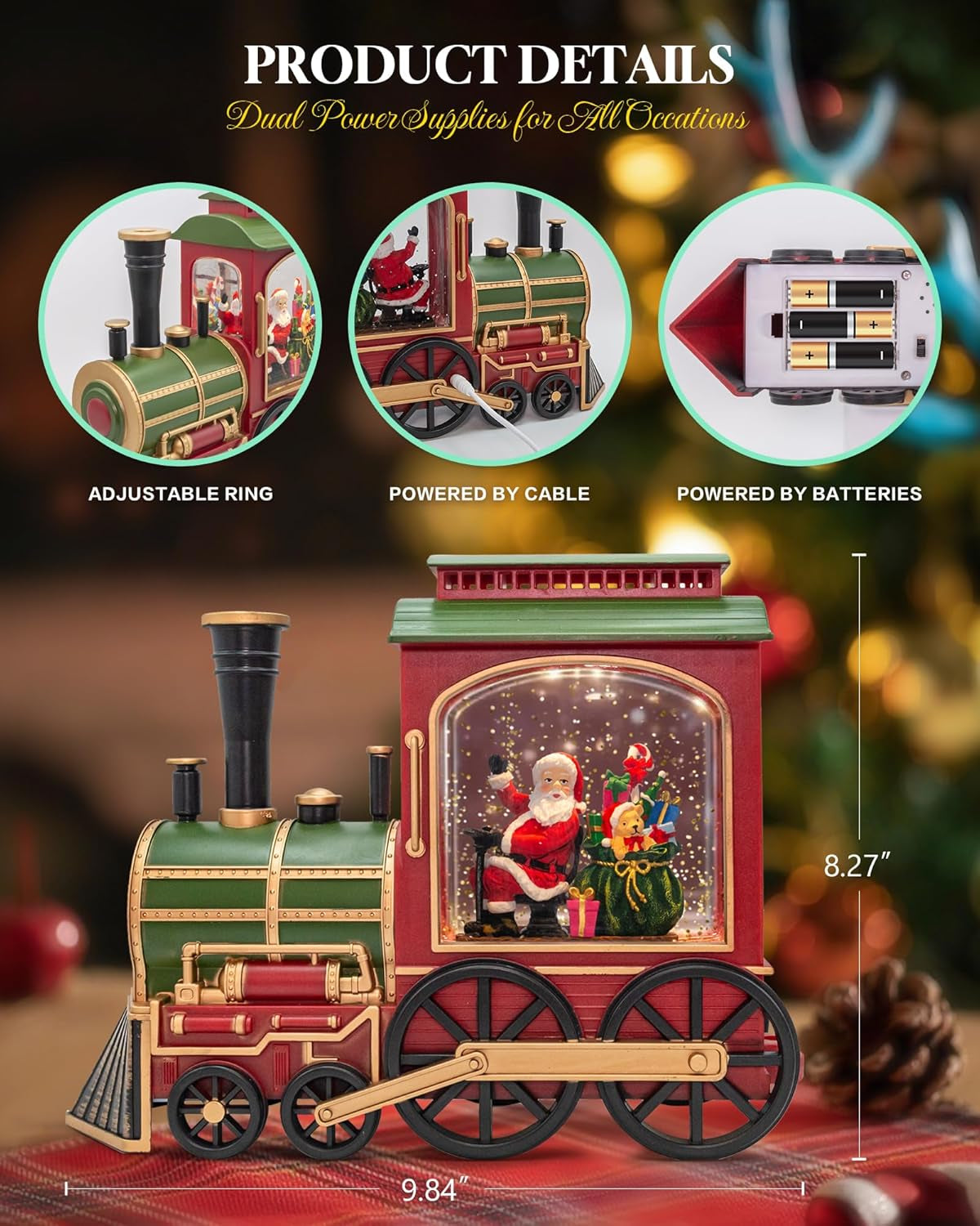 Electric Christmas Snow Globe Lantern with Music & Timer