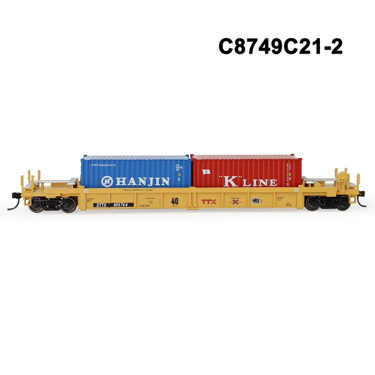 Evemodel HO Scale 1:87 40Ft Well Car with 20&