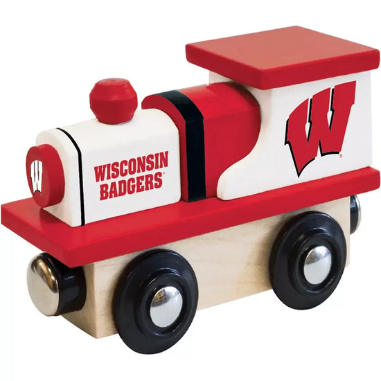 NCAA Wisconsin Badgers Wooden Toy Train Engine - Officially Licensed Children&