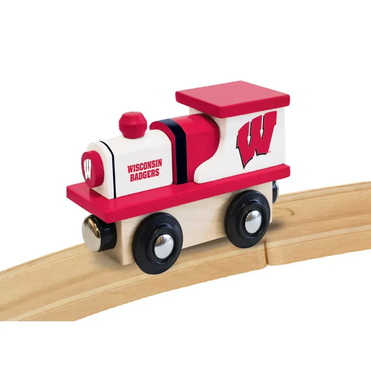 NCAA Wisconsin Badgers Wooden Toy Train Engine - Officially Licensed Children&