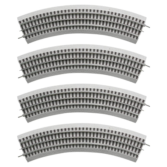 O-Gauge Fastrack O36 curved track set with four 45-degree pieces for model train layout by BYMRR Train Store