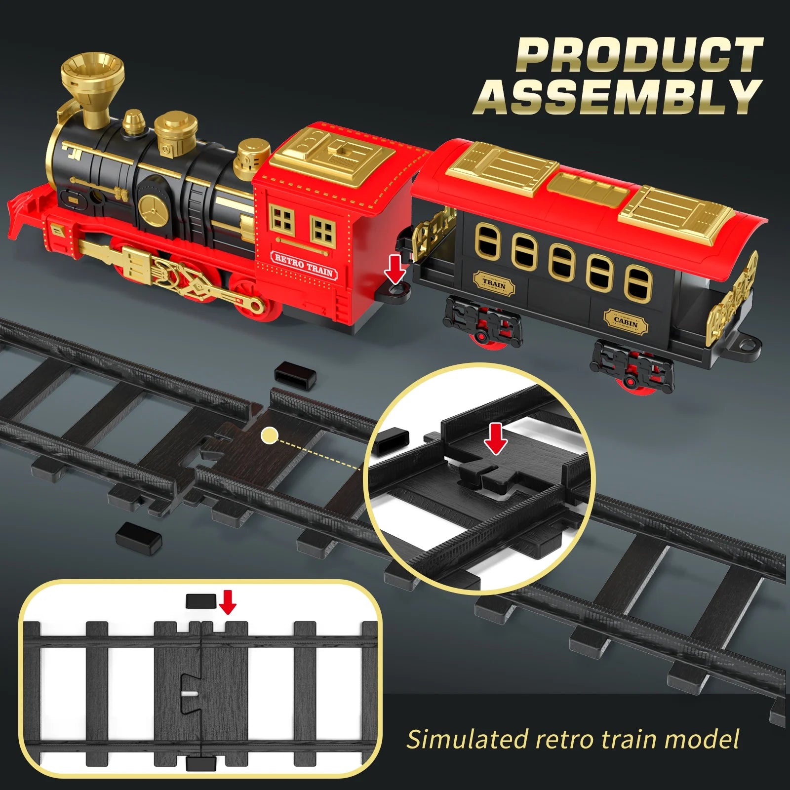 Ultimate Rechargeable Steam Train Set with Tracks, Lights, Sound & Smoke - The Perfect Gift for Kids Aged 2-8!
