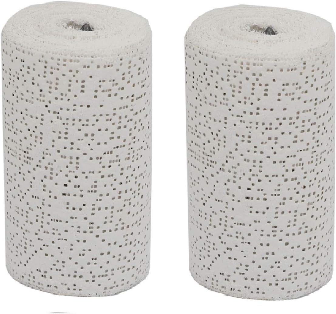 2-Pack of 6-Inch x 15-Feet White Plaster Cloth Gauze Bandage Rolls for Art Projects, Body Casting, Mask Making, Sculpture, and Craft Applications