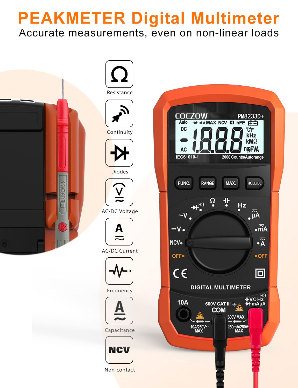 Get Accurate Readings with Our High Sensitivity Digital Multimeter! Perfect for Measuring Voltage, Current, Resistance, and More!