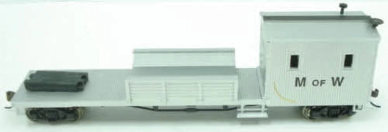 HO scale Bachmann Crane Car with boom for maintenance of way, detailed model train accessory for model railroads.