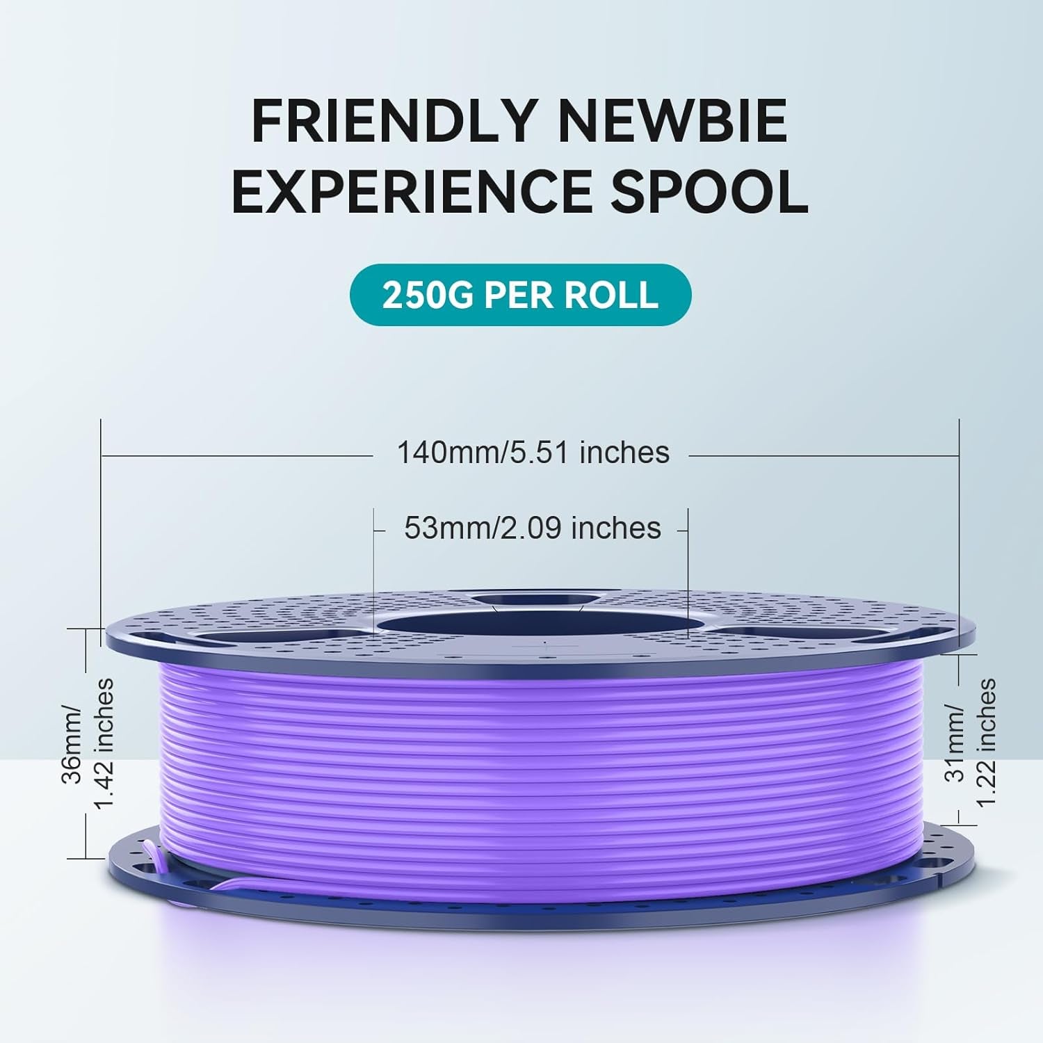 250g PLA Filament Bundle (1.75mm) - SUNLU 3D Printer Filament, Neatly Wound and Individually Vacuum Packed, 250g Spool, 8 Colors: White, Red, Orange, Yellow, Green, Blue, Cyan, Purple
