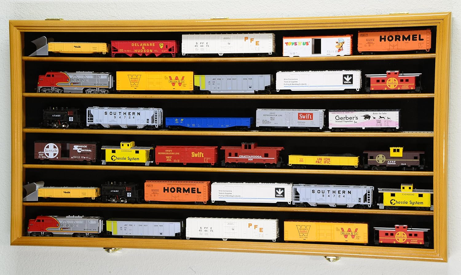 HO Scale Model Train Display Case Cabinet Wall Rack W/98% UV Protection- Lockabl