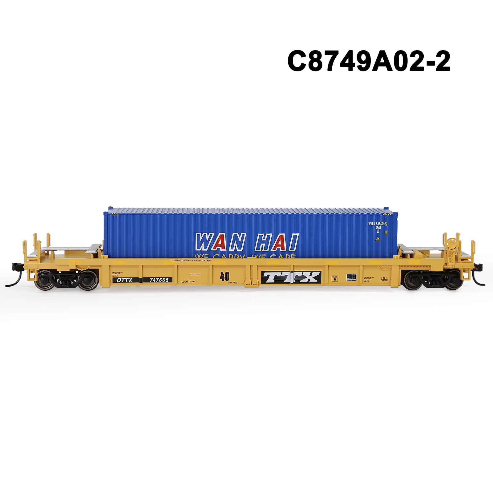 Evemodel HO Scale 1:87 40Ft Well Car with 20' & 40' Shipping Containers - Perfect for Model Railroads!