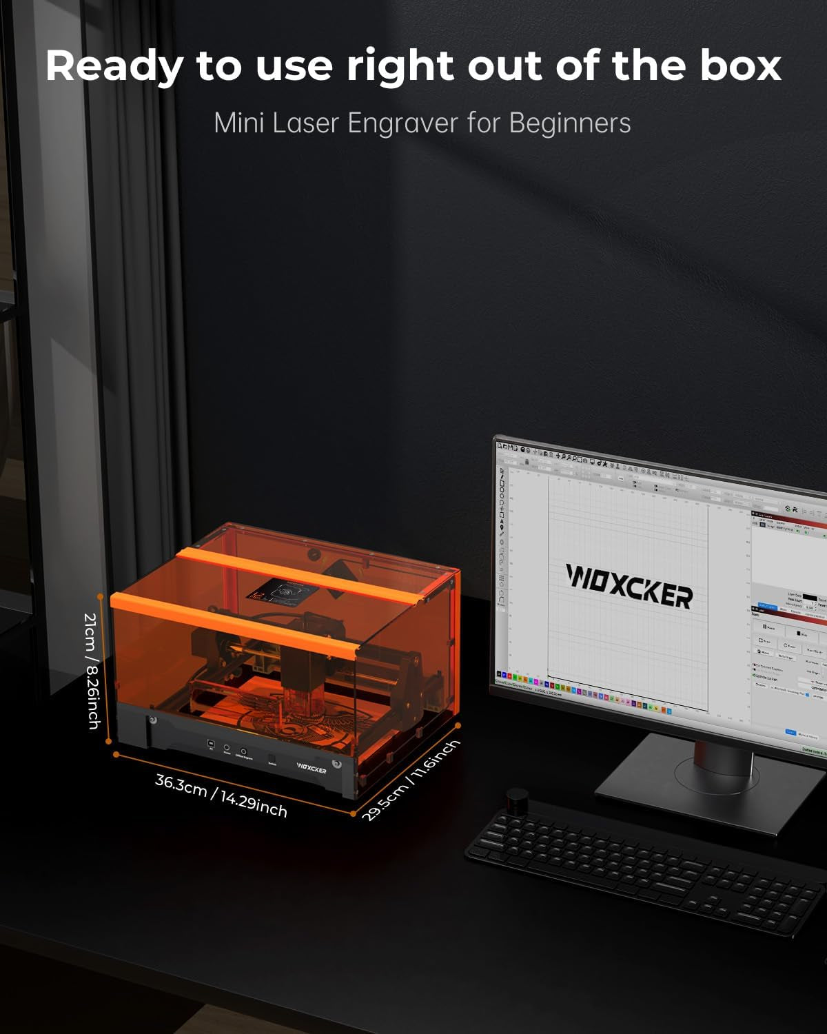 10W High-Precision Laser Engraving and Cutting Machine with 360° Enclosure - Pre-Assembled for Metal, Wood, Acrylic, Leather, Glass, and Stainless Steel - Beginner-Friendly (Class 1 Output, 10000mW)