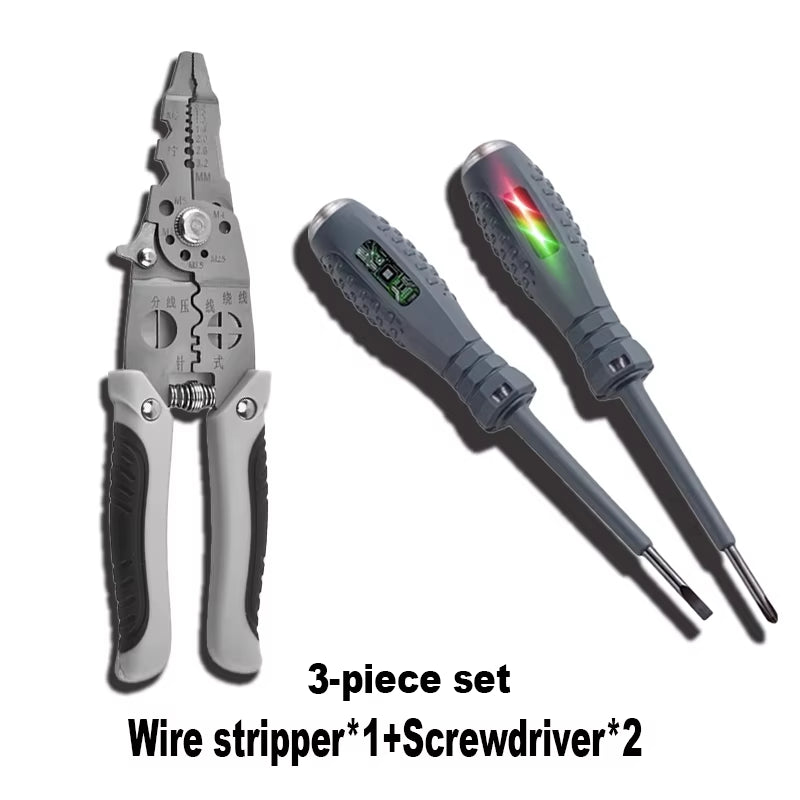 3Pcs Professional Electricians Hand Tools Cable Stripping Pliers Multifunction Electrician Screwdriver Wireman Maintenance Tool