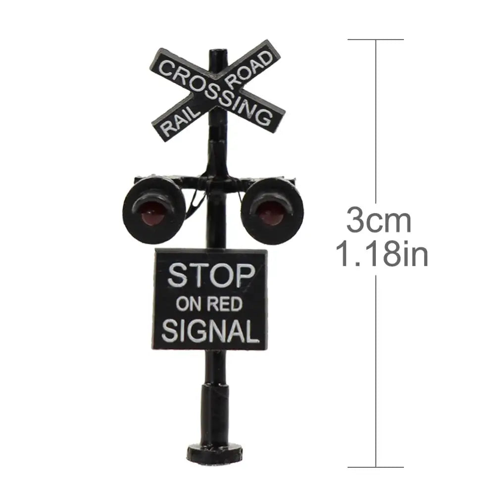 Enhance Your Model Railroad with 2Pcs N Scale LED Crossing Signals - Stop on Red Traffic Block Signal (1:160 Scale)