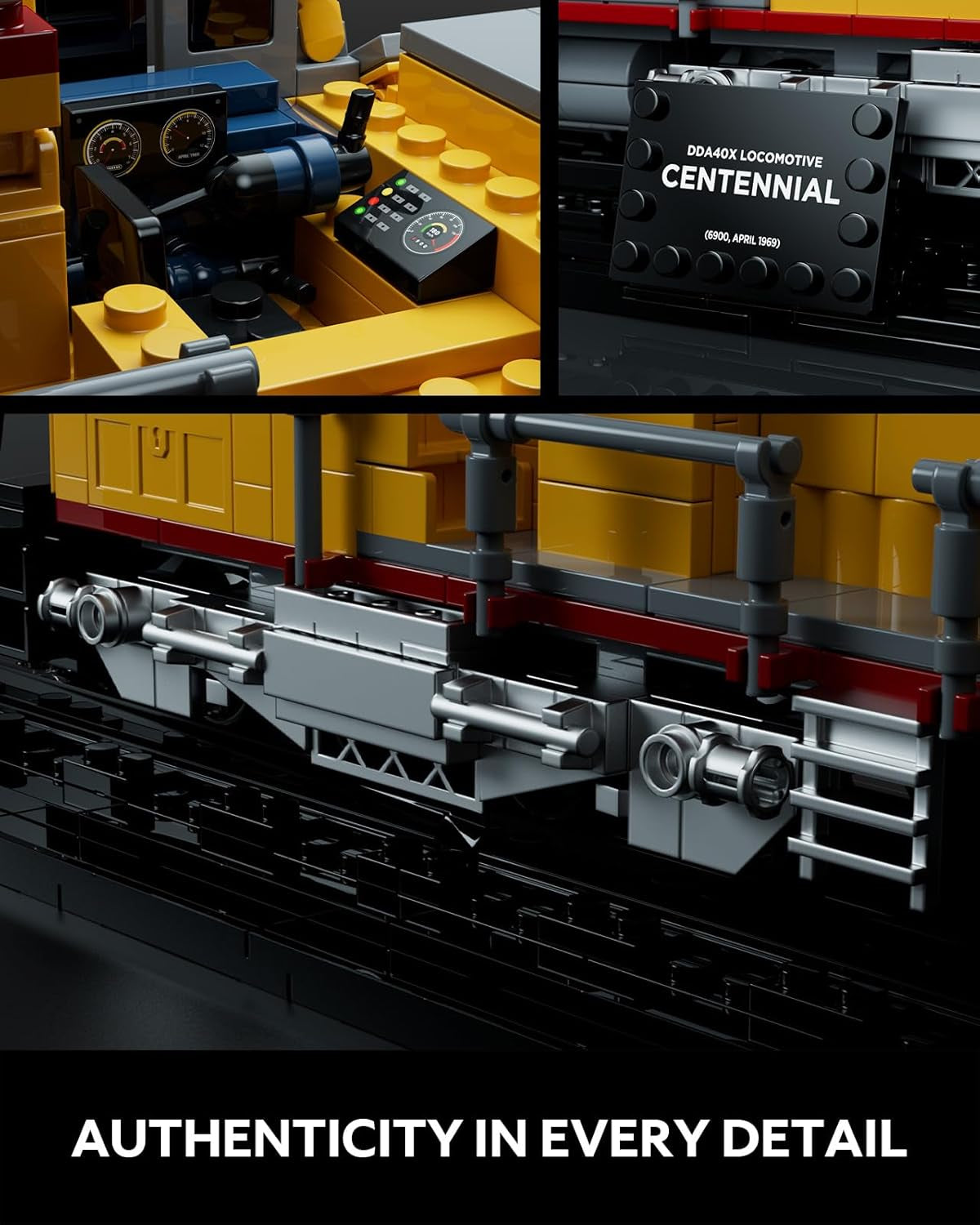 Nifeliz DDA40X Locomotive Building Set with Base - Collectible Steam Train Model for Adult Enthusiasts, Perfect Gift for Home Décor (1603 PCS, NF10296)