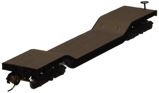 HO scale Bachmann Williams 52 ft. depressed flat car by BYMRR Train Store, showing detailed model with no load.