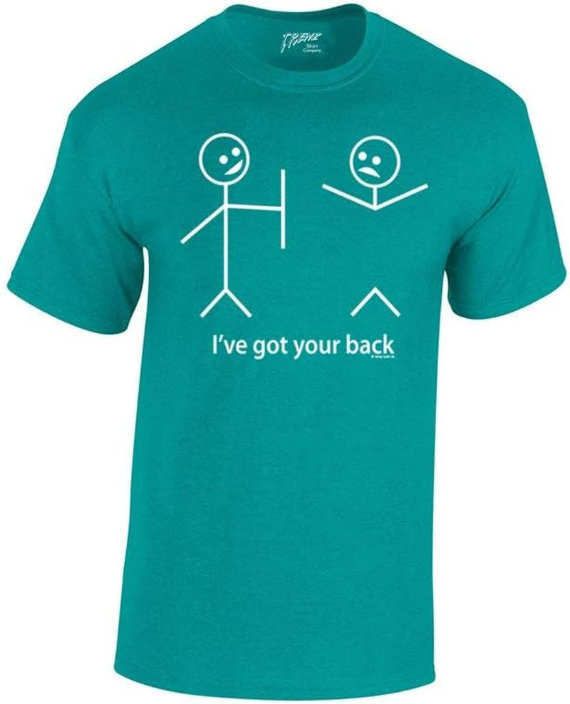 Humorous Short Sleeve T-Shirt Featuring Stick Figures and Witty Phrases