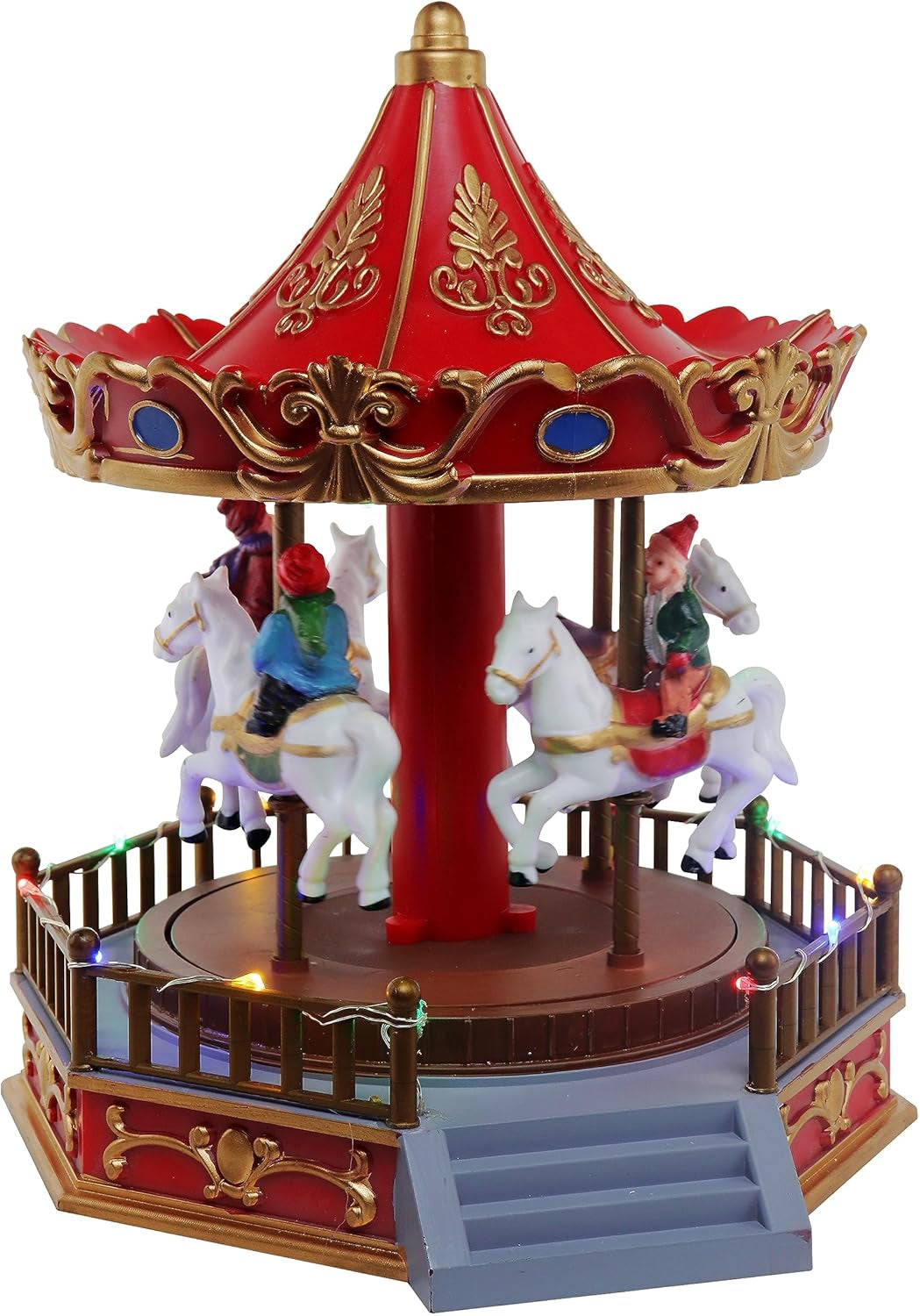 Animated Christmas Village Bumper Cars - Illuminated Carnival Display with Musical Features and Moving Vehicles - Perfect for Indoor Holiday Decor and Festive Exhibits
