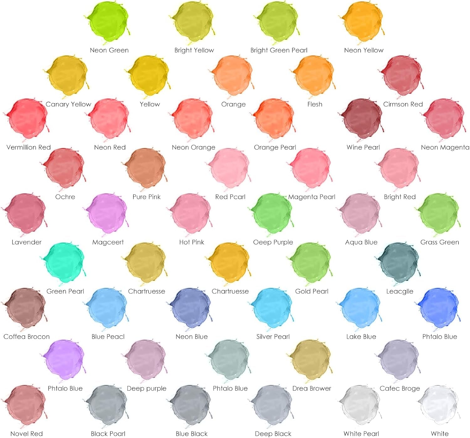 48-Color Airbrush Paint Set - 1 Fl Oz Opaque and Brilliant Water-Based Acrylic Paint for Leather and Shoe Art, Ideal for Artists, Beginners, and Hobbyists