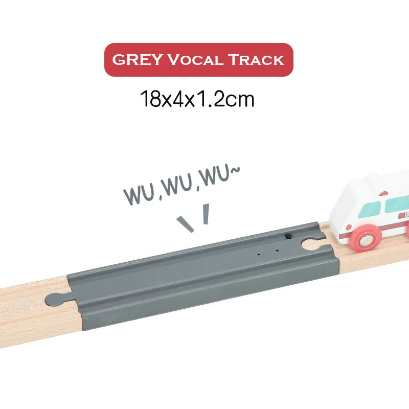 Vocal Track Trap Touch Simulation Train Sound Track Wooden Train Track All Brands Trains Railway Toys for Kids