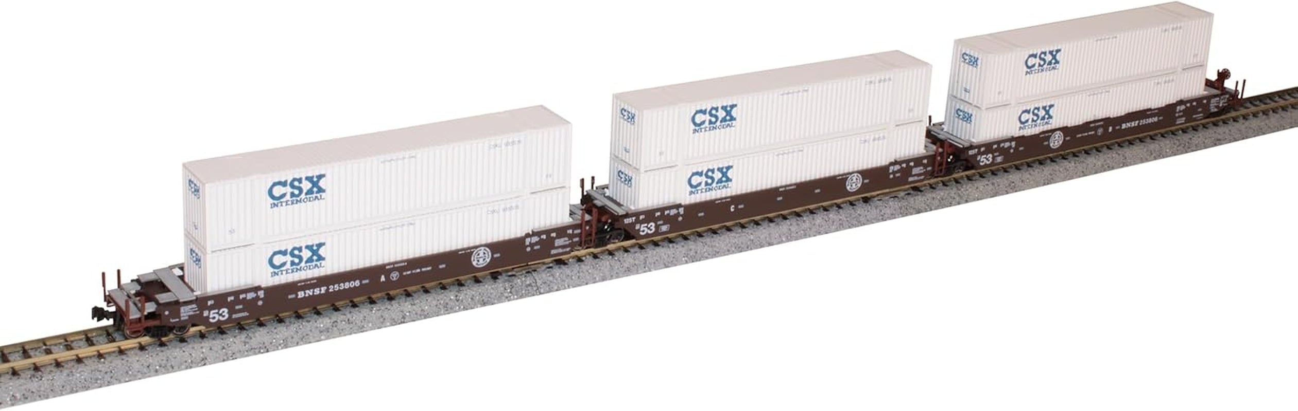 Discover the N Gunderson Maxi-Iv BNSF Original Logo Well Car Set with CSX Container – a must-have for every model train enthusiast! 🚂✨ #ModelTrains #TrainLovers