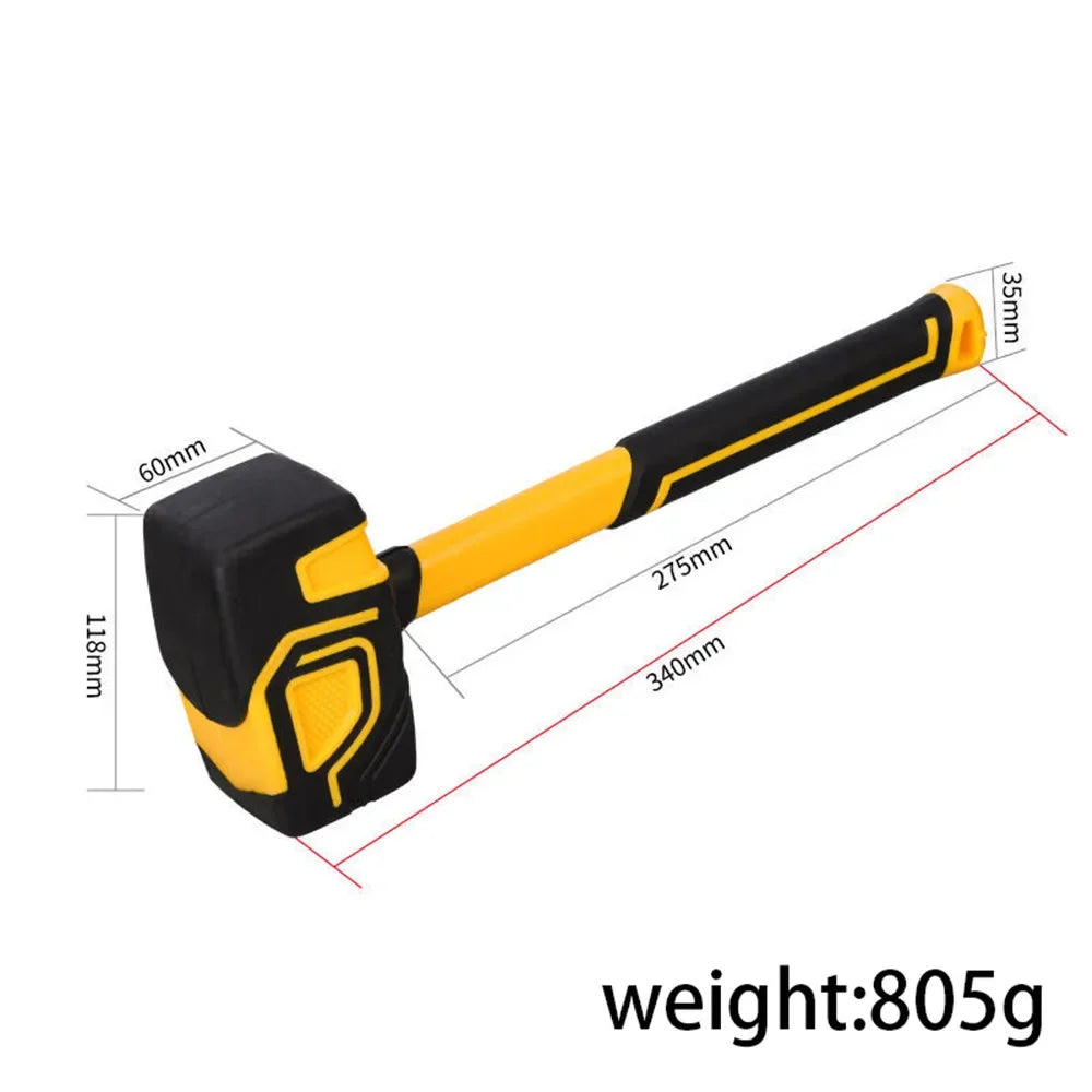 Multifunctional Rubber Hammer Ceramic Tile Soft Rubber Tapping Leather Hammer Professional Hand Tools for Construction Workers
