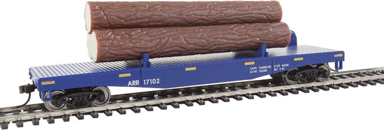 Walthers Trainline Log Dump Car with 3 Logs-Ready to Run-Alaska Railroad
